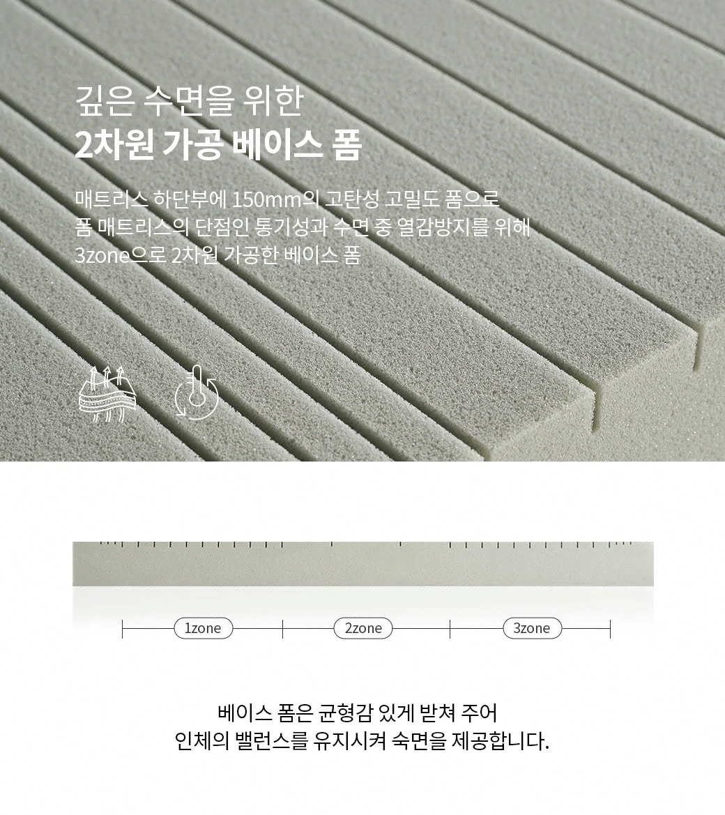 깊은 수면을 위한 2차원 가공 베이스 폼