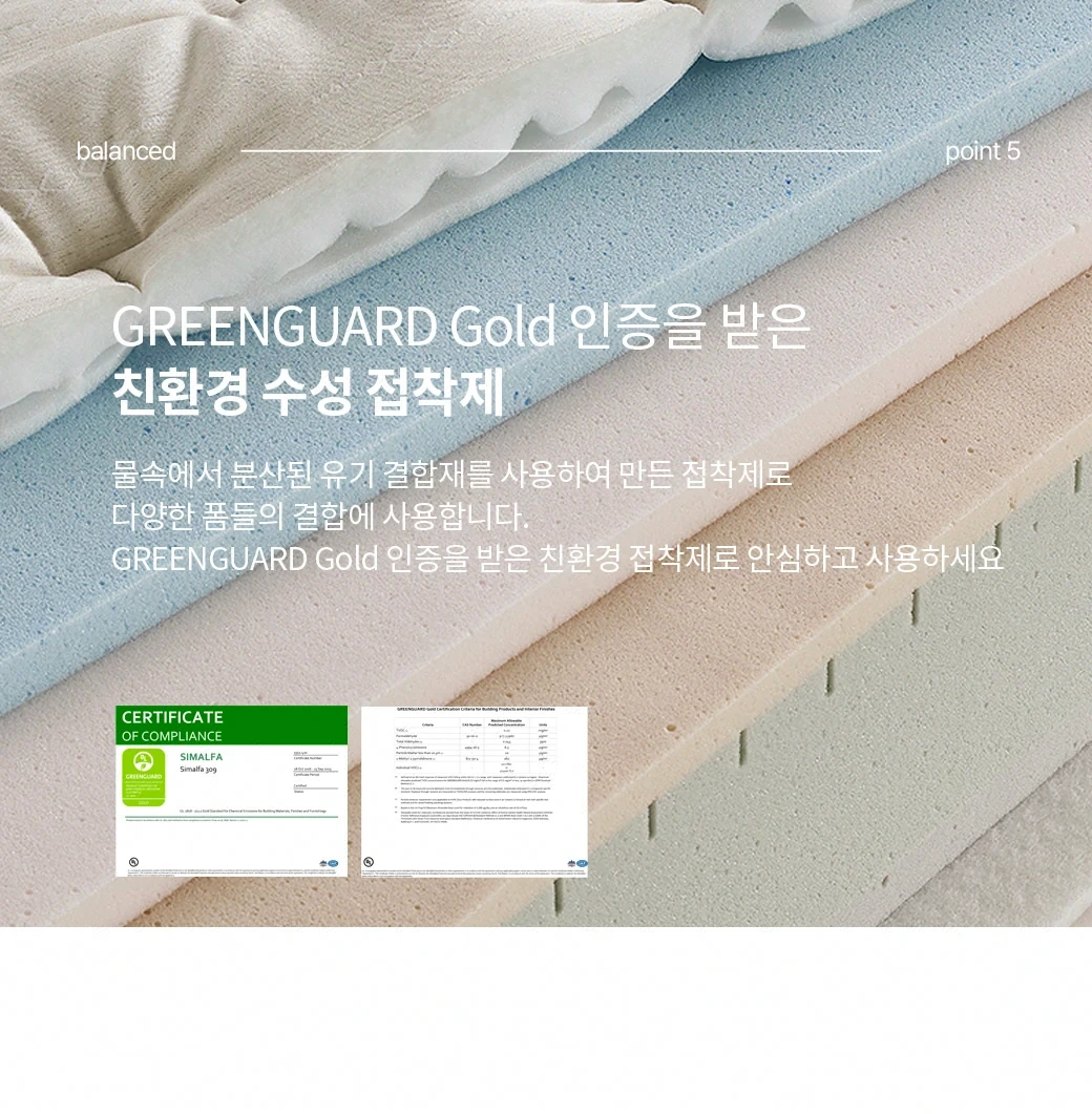 GREENGUARD Gold 인증을 받은 친환경 수성 접착제
