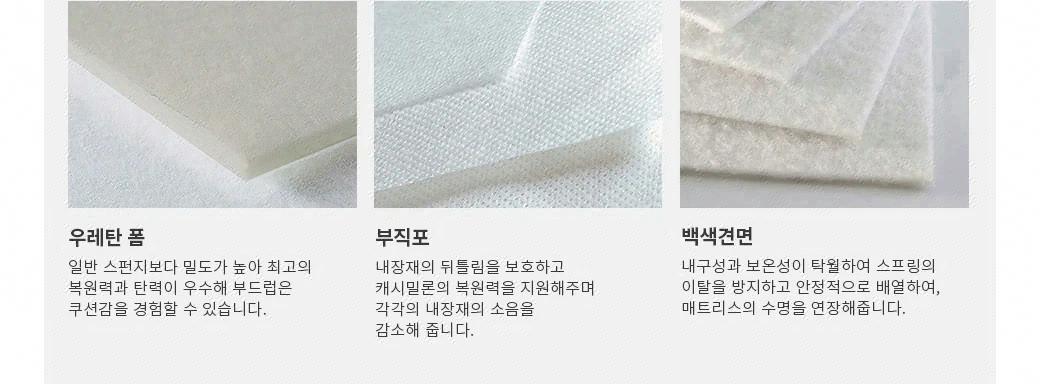 우레탄 폼 & 부직포 & 백색견면