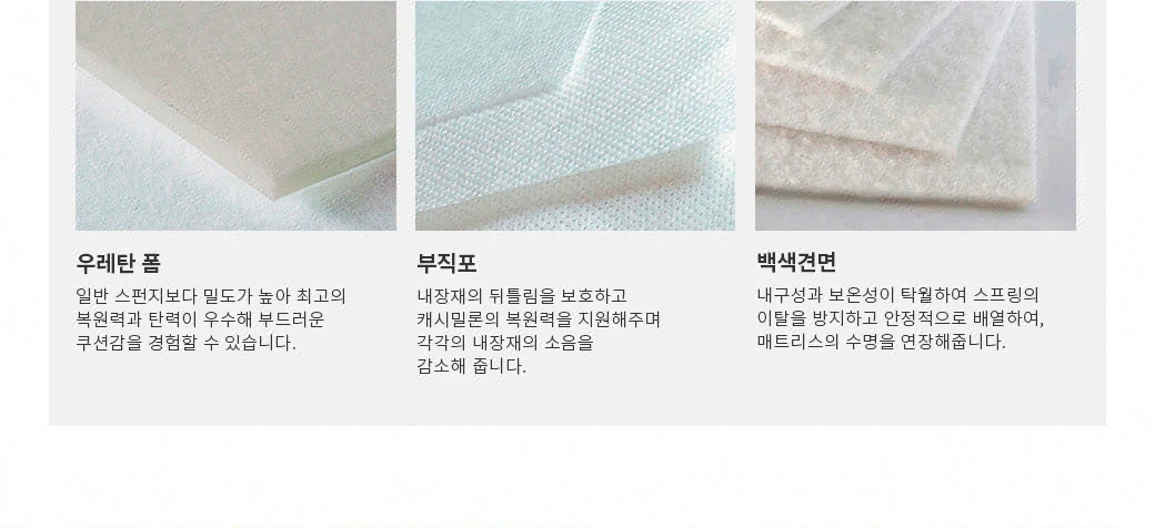 우레탄 폼 & 부직포 & 백색견면