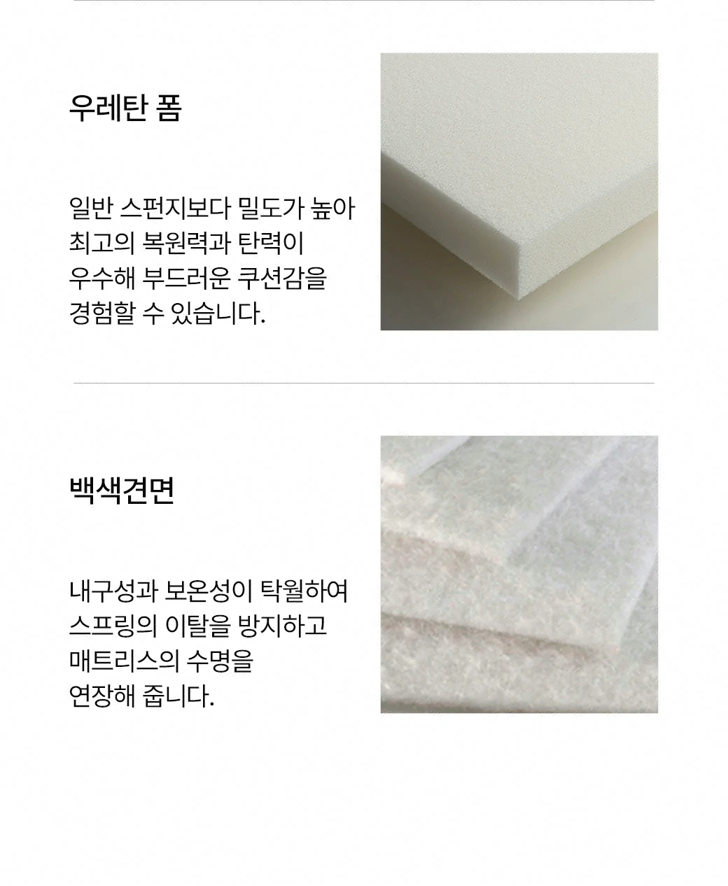 우레탄 폼 & 백색견면